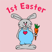 Bunny Rabbit with Carrot. First Easter.