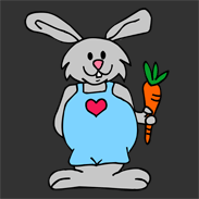 Bunny Rabbit with Carrot. Happy Easter!