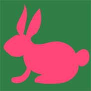 Pink and Blue Easter Bunny Rabbit